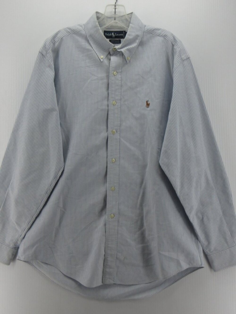 Ralph Lauren Shirt 16 Yarmouth Oxford Cloth Oxford Flesh Pony Preppy *